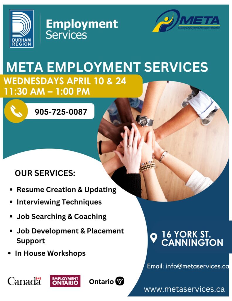 Meta employment services visit poster April 10 & 24