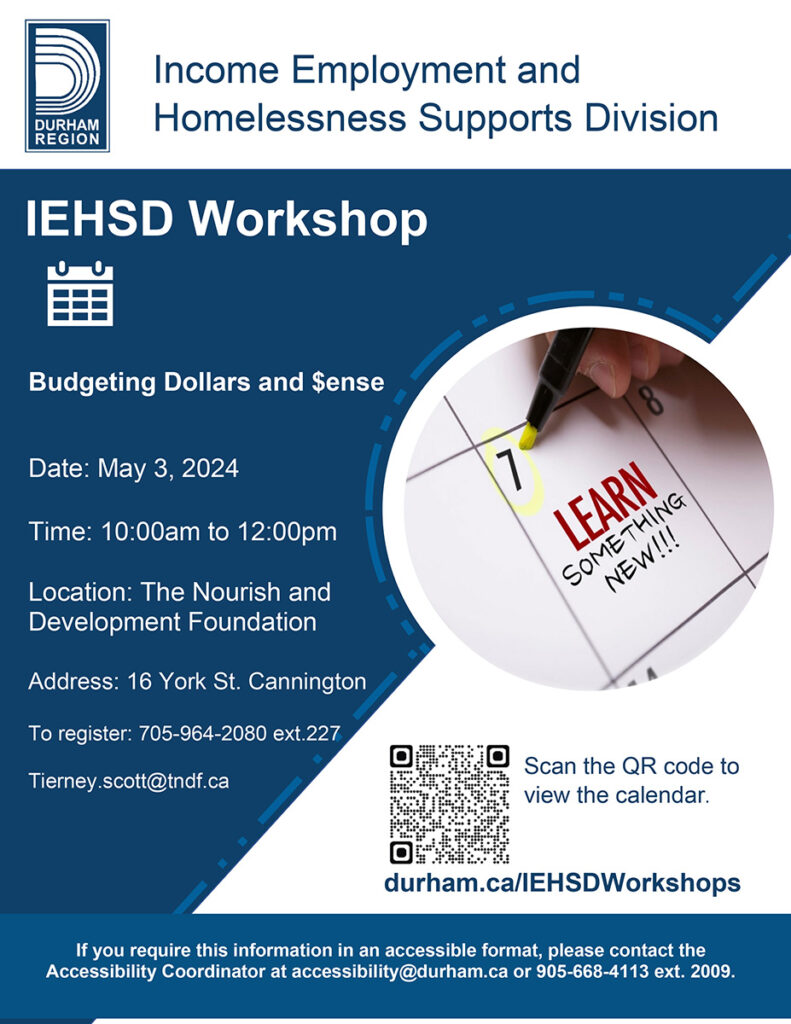 Budgeting dollars and sense workshop on May 3rd, 2024