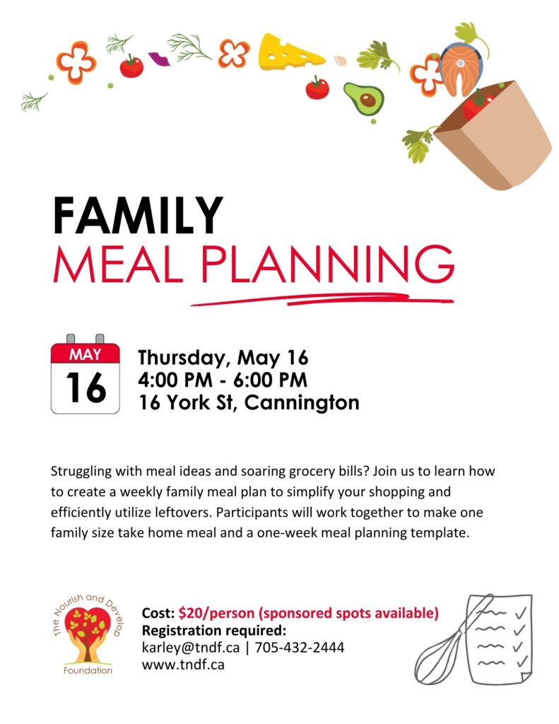 Family meal planning workshop opn May 16 2024