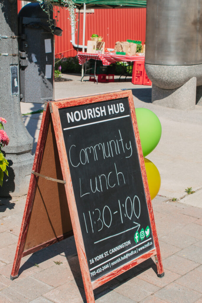 Community Lunch chalkboard sign